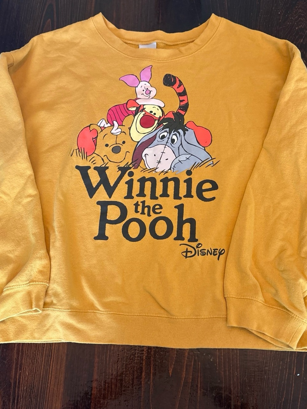 Disney Yellow Winnie the Pooh Crewneck Sweatshirt XXL